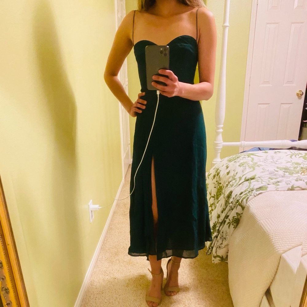 Reformation Juliette Dress in Emerald
